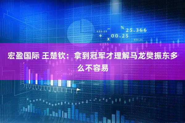 宏盈国际 王楚钦：拿到冠军才理解马龙樊振东多么不容易
