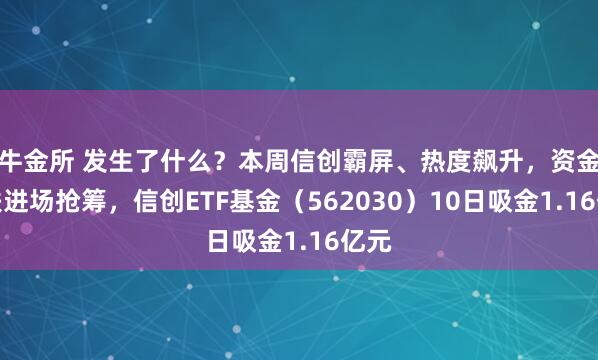牛金所 发生了什么？本周信创霸屏、热度飙升，资金逢跌进场抢筹，信创ETF基金（562030）10日吸金1.16亿元