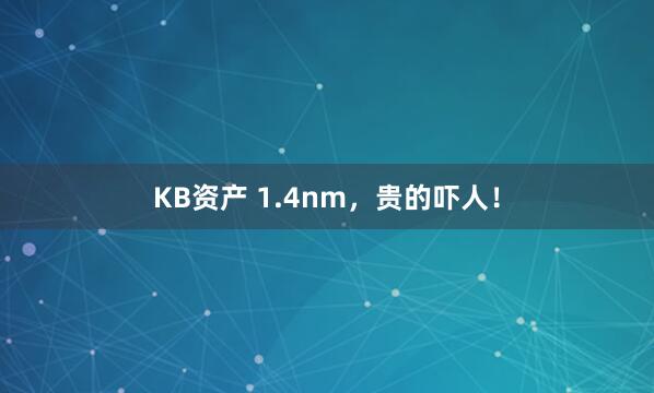KB资产 1.4nm，贵的吓人！