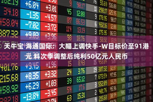 天牛宝 海通国际：大幅上调快手-W目标价至91港元 料次季调整后纯利50亿元人民币